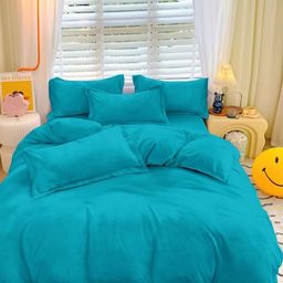 MORADO Blue 260 TC Queen Bedsheet with 2 Pillow Covers-picture-33