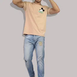 Greylongg Men Printed Applique T-shirt image 5