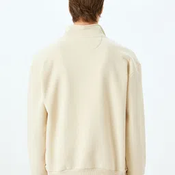 Koton Men Mock Collar Cotton Sweatshirt image 4