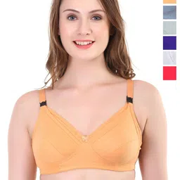 Liigne Women Pack Of 6 Solid Full Coverage Non-Wired Bra-picture-27