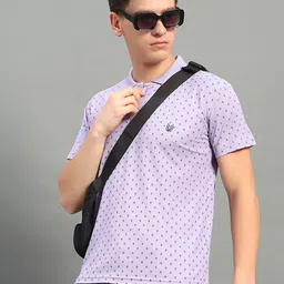 STELVIN Men Floral Printed Polo Collar Cotton T-shirt-picture-27
