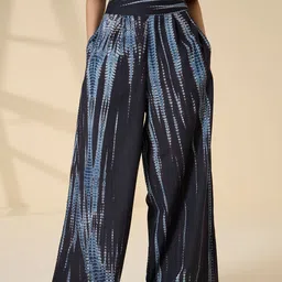 OKHAI Terrarium Women Tie-and-Dye Pure Cotton Black High-Waisted Pants-picture-29