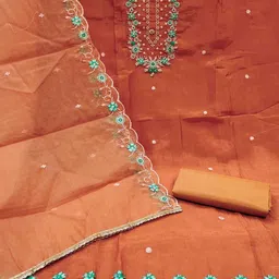 DIVASTRI Embroidered Viscose Rayon Unstitched Dress Material image 3