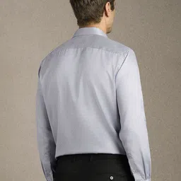 Louis Philippe Men Textured Spread Collar Pure Cotton Formal Shirt image 5