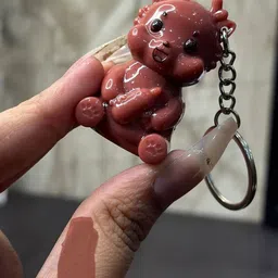 Adbeni Cartoon Keychain Cute Glossy Lip Gloss- 5 ml- Shade 04 image 1