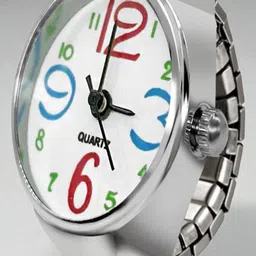 SAPRAA TRENDS Women Silver-Plated Stainless Steel Watch Ring-picture-23