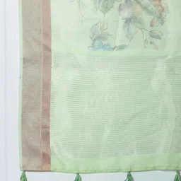 Mitera Floral Printed Zari Saree With Blouse Piece image 4