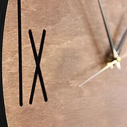 QEZNEF Brown Solid Geometric Traditional Wall Clock image 2