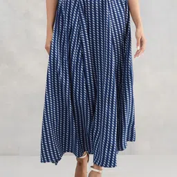 Fabindia Dabu Printed Maxi Flared Skirt-picture-15