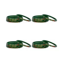 SOMIL Set Of 16 Stone Studded Circular Bangles-image-9