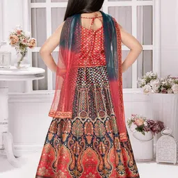 BAESD Girls Printed Ready to Wear Lehenga & Blouse With Dupatta image 3