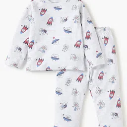 Juniors by Babyshop Boys Space Printed Long Sleeves Pure Cotton T-Shirt With Pyjama-picture-15