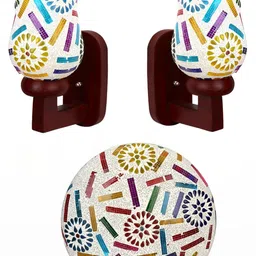 SOMIL White & Brown Textured Wooden Wall Lamp-picture-37