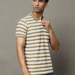 OGEN Men Striped Polo Collar Pockets T-shirt-picture-17