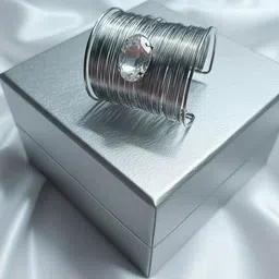 DressBerry Silver-Plated Stone-Studded Cuff Bracelet-picture-17