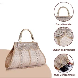 NORVE Embroidered Shoulder Strap Purse Clutch image 4