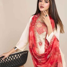KALINI Women Cream Chanderi Silk Embroidered Kurta Sets-picture-14