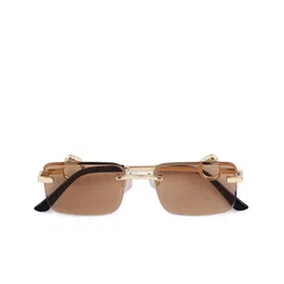 HASHTAG EYEWEAR Unisex Gold-Toned Rectangle UV-protected Sunglasses with RL-125122-GLD.YLO image 5