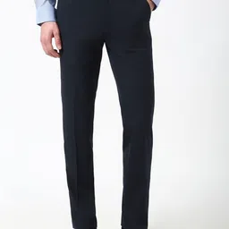 Peter England Men Checked Slim Fit Formal Trousers-image-76