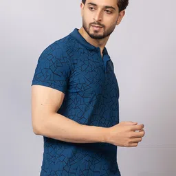 TRIUS Men Geometric Printed Polo Collar T-shirt image 2