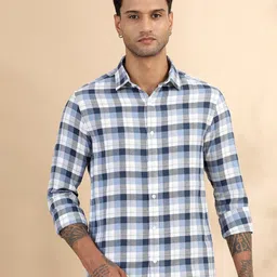 Bushirt Men Classic Opaque Checked Casual Shirt-picture-33