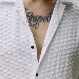 RAHI TRENDZ Premium Fit Geometric Textured Spread Collar Casual Shirt image 2