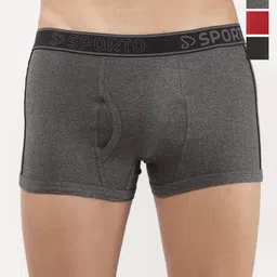 Sporto by Macho Men Pack Of 4 Mid Rise Trunks Sprto_M1020-A1-CH1-Olv1-R1-L-Multi-image-73