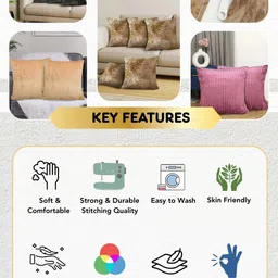 Arrabi Pink 2 Pieces Woollen Square Cushion Covers image 5