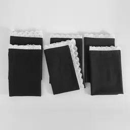 fingercraft Pack Of 6 Black Cotton Table Napkin-picture-17