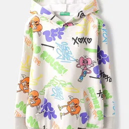 United Colors of Benetton Girls Graphic Printed Hooded Cotton Sweatshirt-picture-31