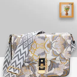 MAGNIFIQUE Floral Textured Sling Bag-picture-26