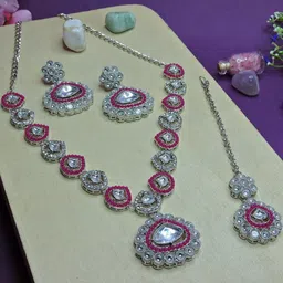 Anouk Rose-Gold Plated Stone Studded Jewellery Set-picture-38