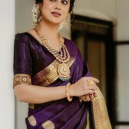 Snofi Creation Woven Design Zari Art Silk Banarasi Saree image 3