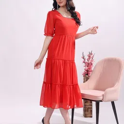 T TRYON ULTIMATE Georgette Fit & Flare Midi Dress image 2