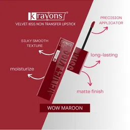 krayons Set Of 4 Velvet Kiss Liquid Lipstick - 3.5 ml Each - Shade 06-07-09-10 image 3