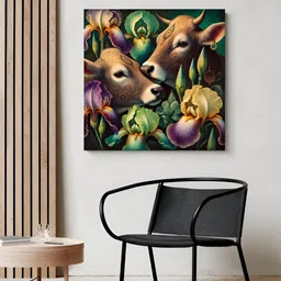 999Store Green & Brown Cows Printed Canvas Painting Wall Art-image-93