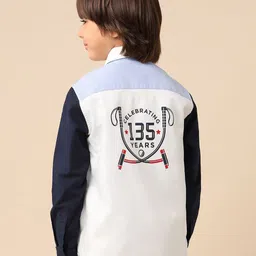 U.S. Polo Assn. Kids Boys Colourblocked Spread Collar Shirt-image-59