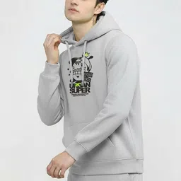 SLOWLORIS Men Printed Hooded Sweatshirt image 5
