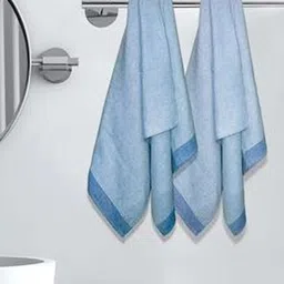 Aura Blue & Navy Blue 2 Cotton 210 GSM Bath Towel-image-73