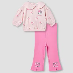 Juniors by Babyshop Girls Printed Pure Cotton Top With Trousers-picture-27