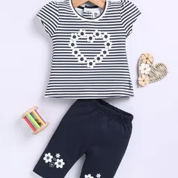 Annie Girls Striped Short Sleeves Pure Cotton Top With Trouser-picture-13