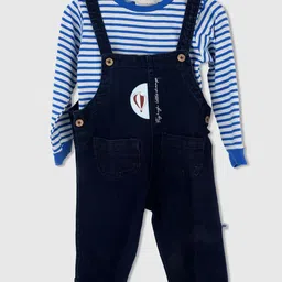 Purple United Kids Infants Straight Leg Short Ankle Length Dungarees With Top-picture-10