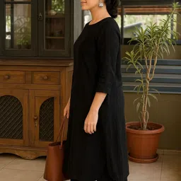 Kesudi Women Solid Cotton Kurta with Palazzo image 2
