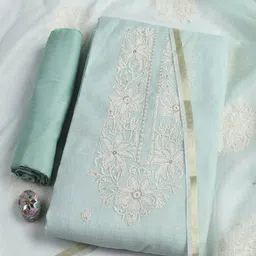 Meena Bazaar Floral Embroidered Thread Work Unstitched Dress Material-picture-29