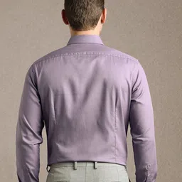 Louis Philippe Men Textured Spread Collar Pure Cotton Formal Shirt image 2