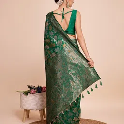 House Of Pataudi Woven Design Zari Art Silk Kanjivaram Saree image 3