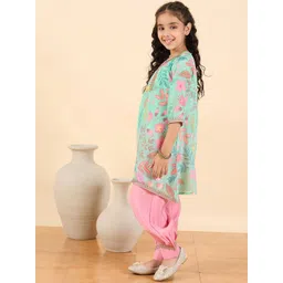 Stylo Bug Girls Floral Printed Regular Kurta with Patiala image 2