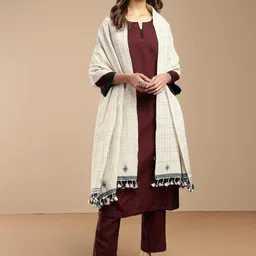 Fabindia Geometric Woven Design Woollen Shawl-picture-24