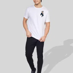 Greylongg Men Typography Printed Applique T-shirt image 2