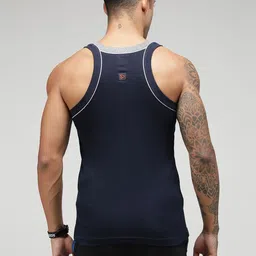 MACHO Pack Of 2 Pure Cotton Assorted Gym Innerwear Vests image 4